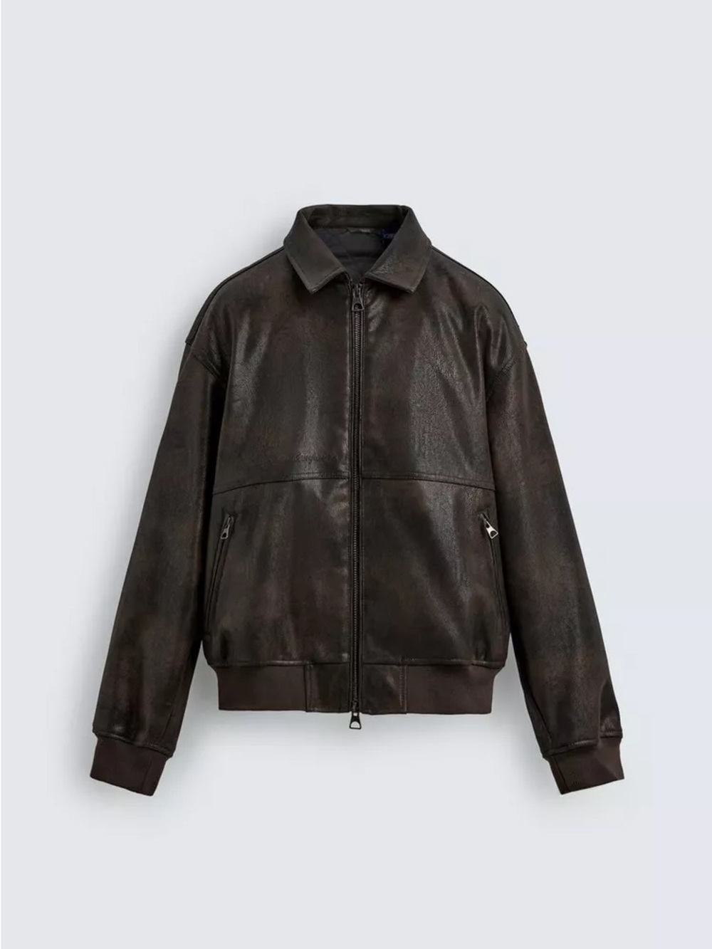 ZARA / Embossed Faux Leather Bomber Jacket Ford ‼️NWT‼️